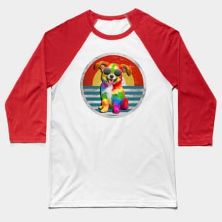 Retro Vintage Aesthetic Hippie Dog Baseball T-Shirt